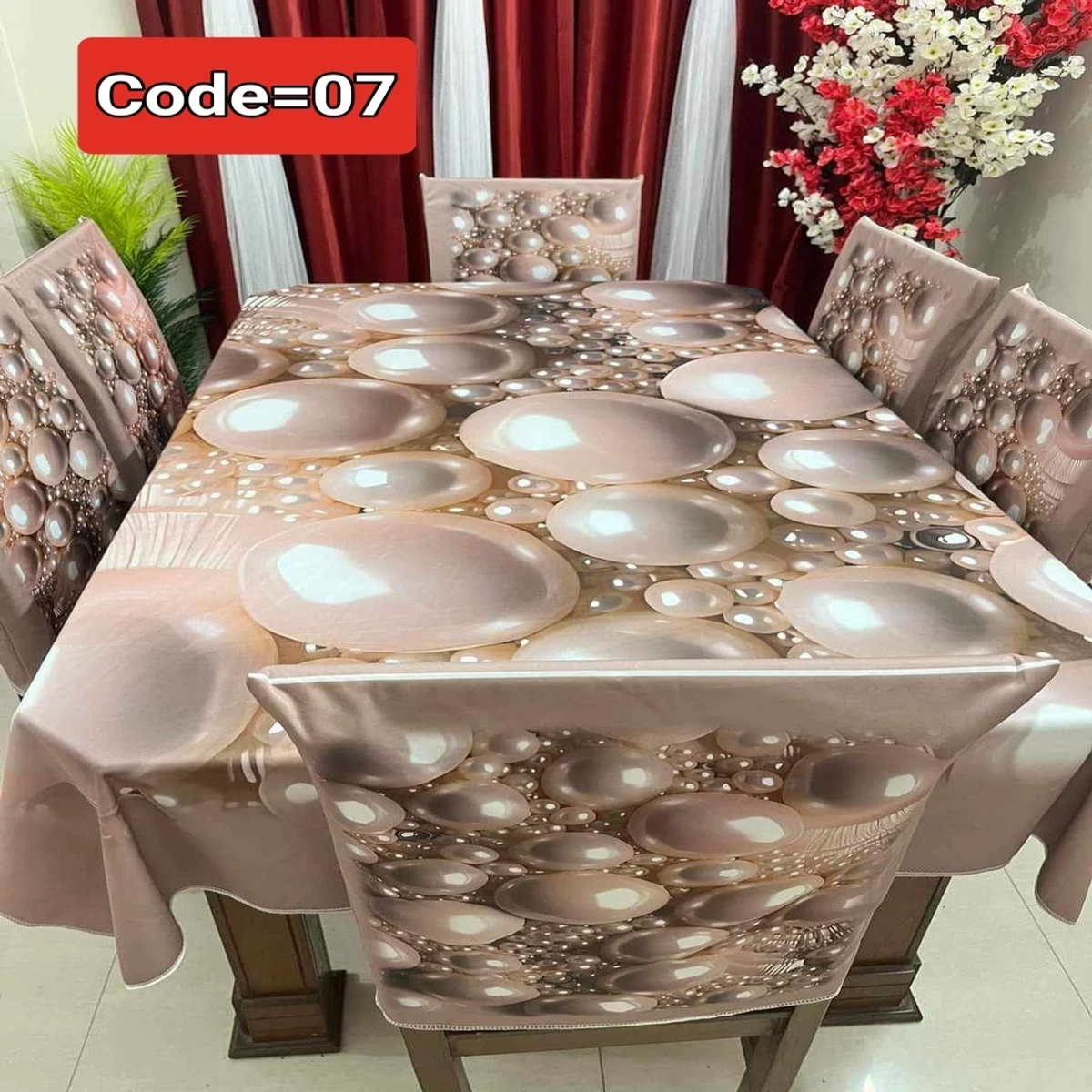 3D Pint Dining table and chair cover code = 07