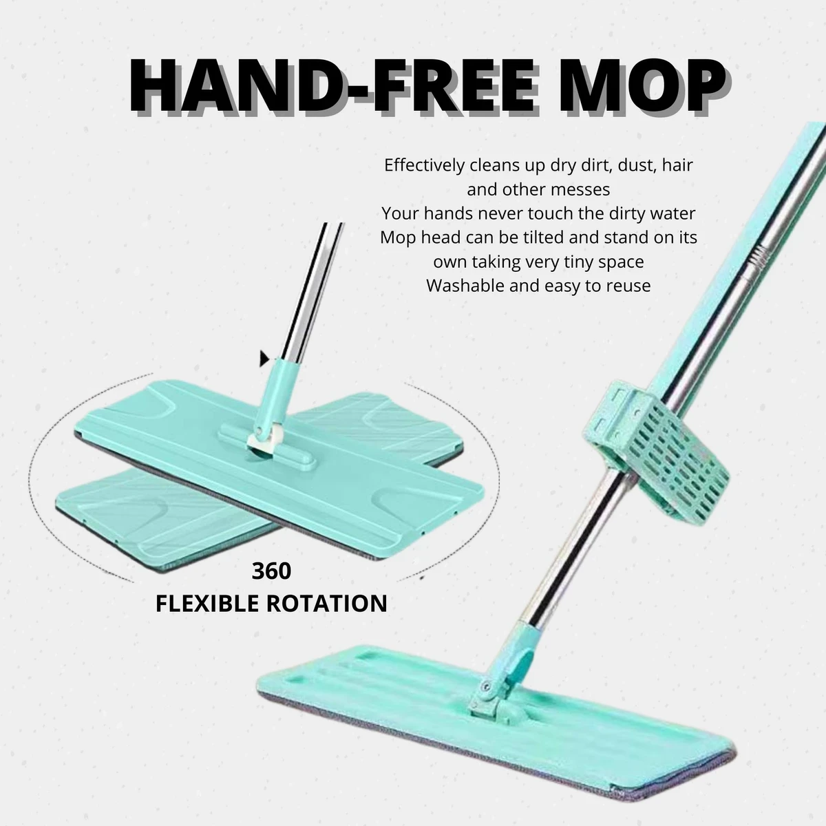 360 Rotating Floor Cleaning Microfiber Flat Mop